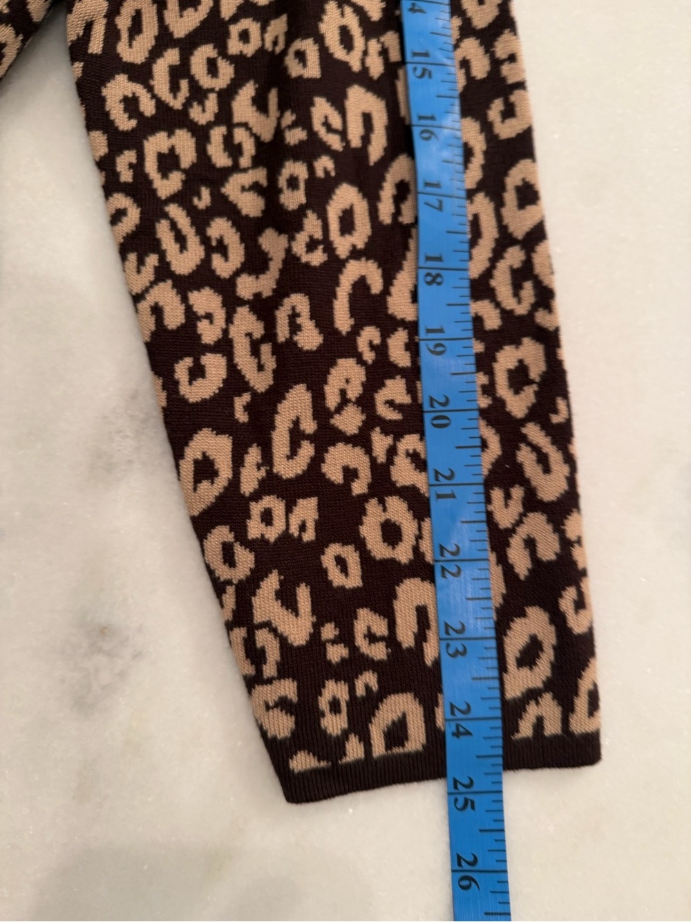 Cable & Gauge Leopard Print Open-Front Cardigan - Brown & Cream - Picture 7 of 9